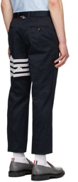 Thom Browne Navy 4-Bar Trousers
