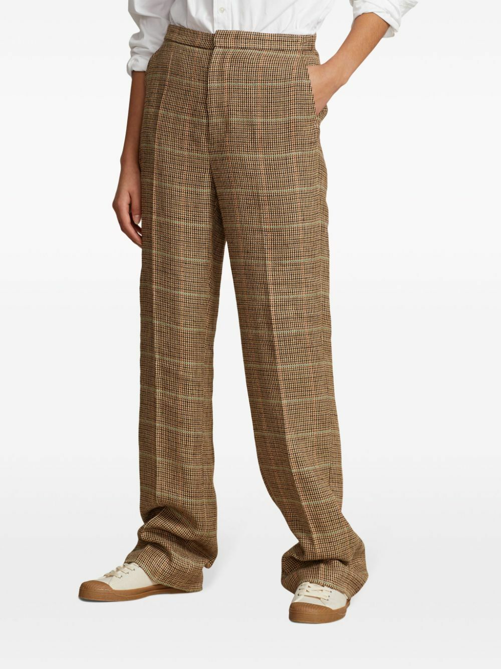 Polo Ralph Lauren Brown Checked Straight Trousers Polo Ralph Lauren