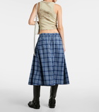 Acne Studios Checked mid-rise cotton maxi skirt