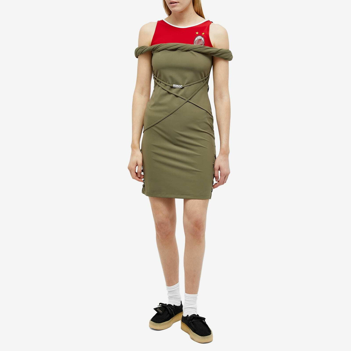 Andersson Bell Women's Rami Football Jersey Dress in Khaki Andersson Bell Andersson Bell Women's Rami Football Jersey Dress in Khaki Andersson Bell