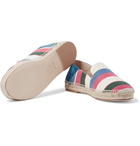 Loewe - Collapsible-Heel Striped Canvas and Suede Espadrilles - Multi