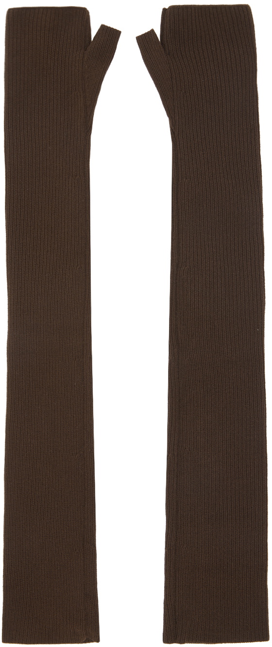 Sinéad O’Dwyer Brown Fingerless Opera Gloves