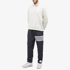 Thom Browne Men's Tonal 4 Bar Half Zip Sweat in Natural White