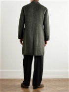 Brioni - Double-Breasted Brushed Alpaca and Wool-Blend Coat - Green