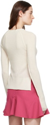 Talia Byre Off-White Asymmetric Cardigan
