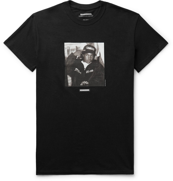 Photo: Neighborhood - Image Club Limited N.W.A. Printed Cotton-Jersey T-Shirt - Black