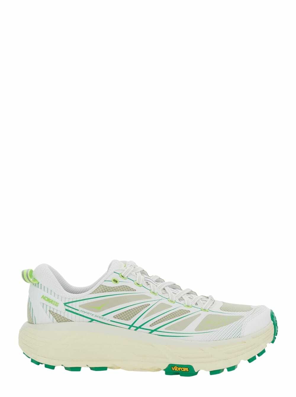 Hoka mafate Speed 2 White Low Top Sneakers With Logo Patch On The Tongue And Contrasting Pull-tab At The Heel In Tech Fabric Unisex