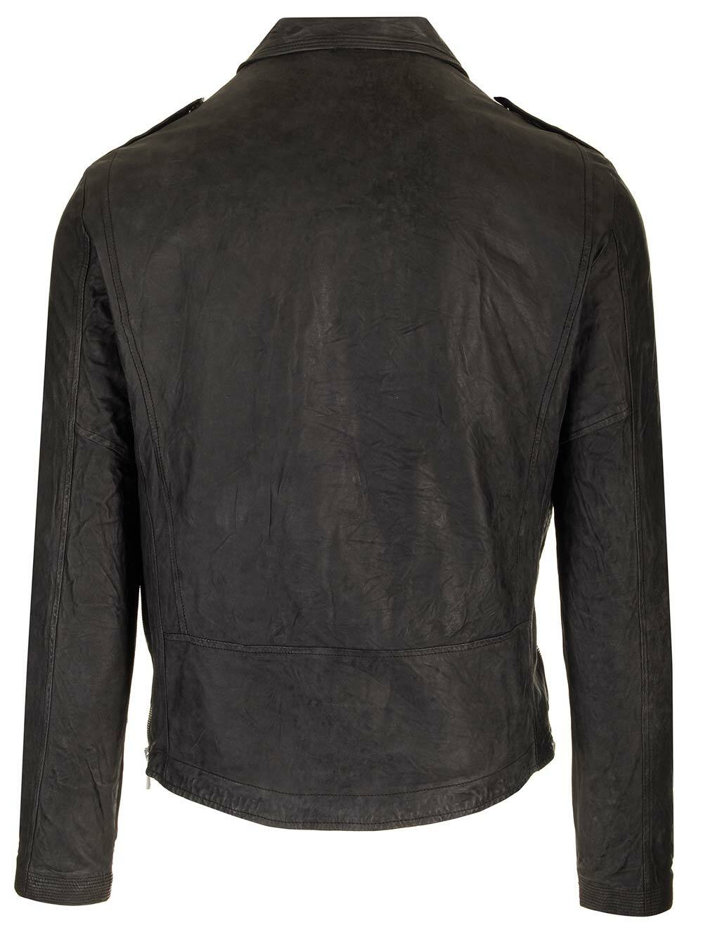 Giorgio Brato Motorcycle Soft Leather Jacket Sz 48 Black