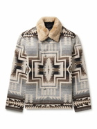 Pendleton - Silverton Faux Fur-Trimmed Wool and Cotton-Blend Jacquard Jacket - Gray