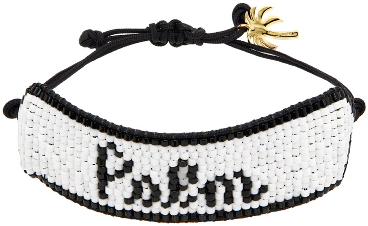 Photo: Palm Angels Black & White Angels Beaded Bracelet