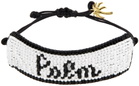 Palm Angels Black & White Angels Beaded Bracelet