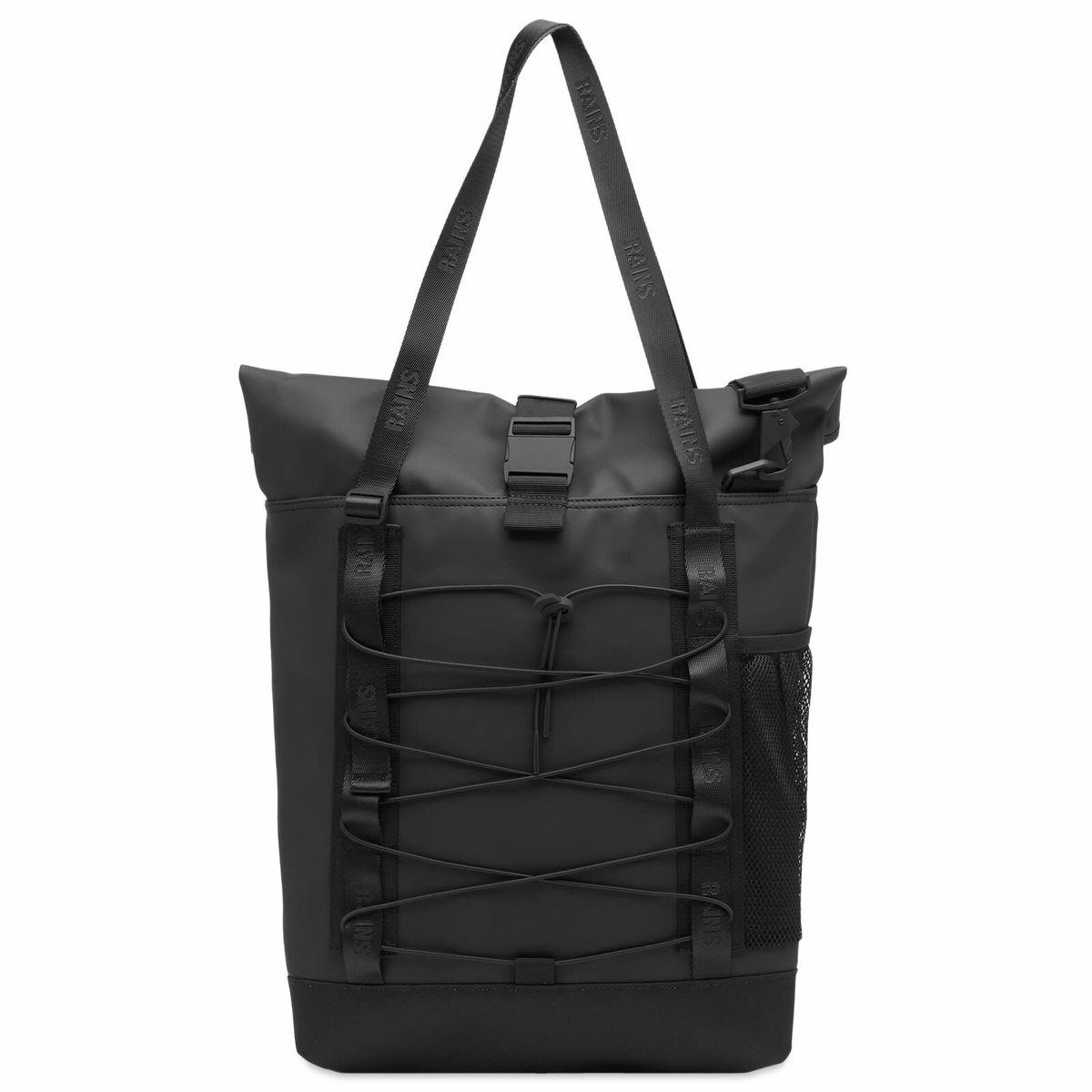 Rains Men's Trail Rolltop Tote Bag in Black 