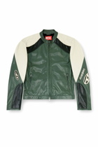 Diesel Biker jacket in colour-block perforated leather - Leather jackets - Man -