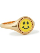 Maria Black - Karlie Happy Gold-Plated and Resin Signet Ring - Gold