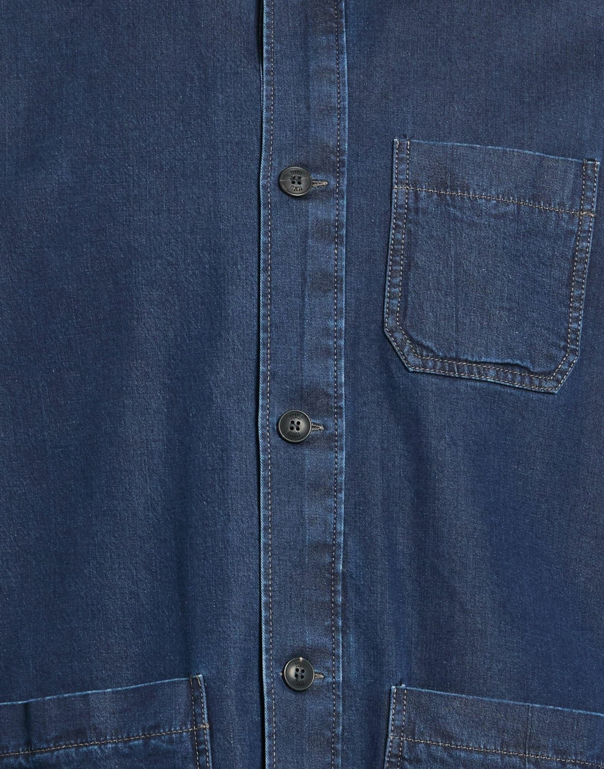 Fedeli Mens Denim shirt in Blue