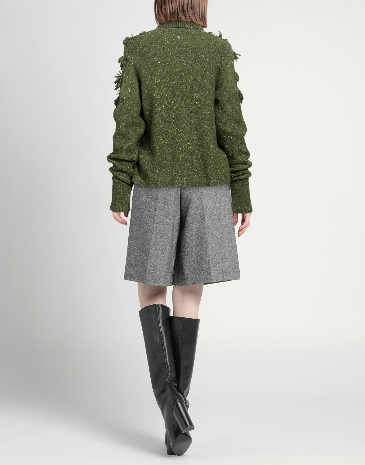 Manila Grace Womens Turtleneck Military in Green