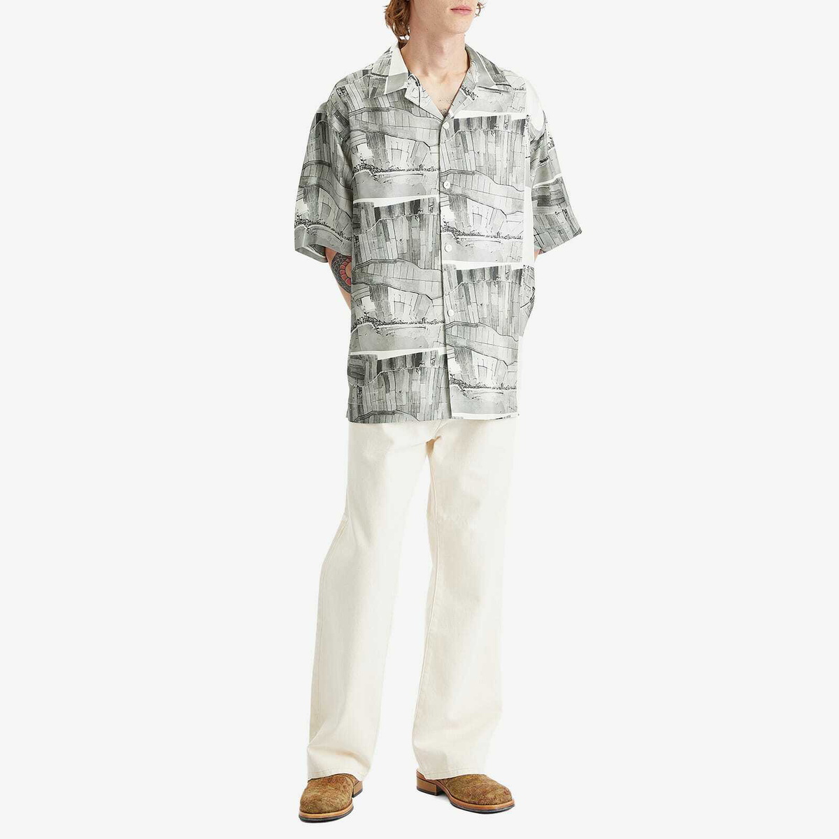 Róhe Men's Silk Vacation Shirt in Durgerdammerdijk Print