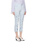 Stella McCartney Blue Metallic Stars Boyfriend Jeans