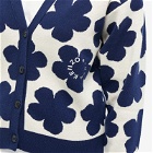 Kenzo Jacquard Flower Small Cardigan in Off White
