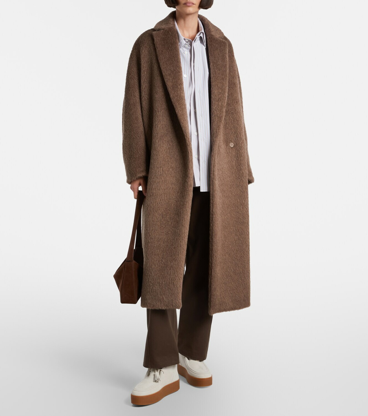 Hogan Shearling-trimmed suede ankle boots