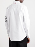 Thom Browne - Logo-Appliquéd 4-Bar Embroidered Cotton-Oxford Shirt - White
